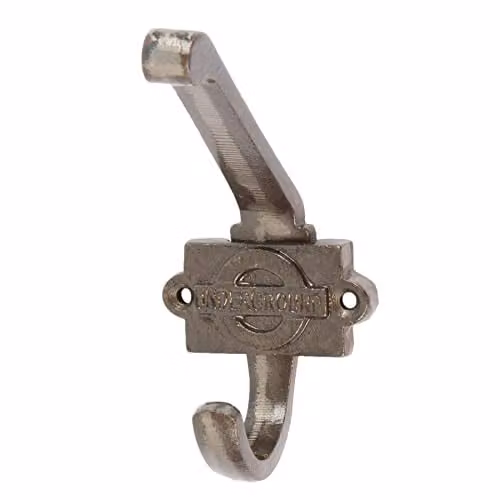 Hammer and Tongs London Underground Hat and Coat Hook in Raw Grey, W: 5.5 cm, H: 10 cm – 1