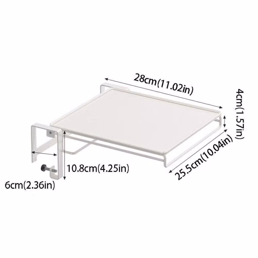 Kelvenix White Metal Wall Mounted Foldable Countertop Storage Rack – 2