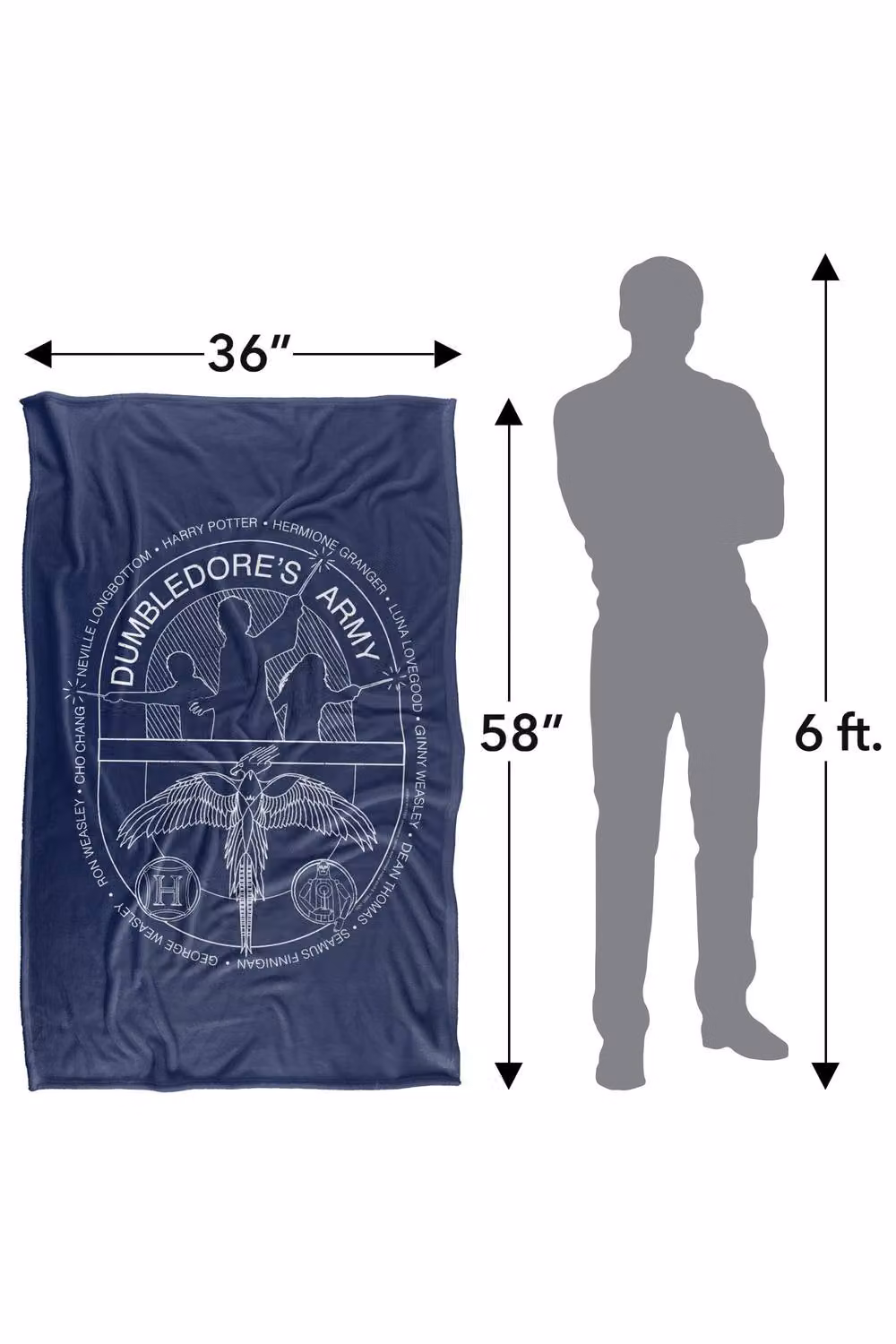 LOGOVISION Harry Potter Dumbledore's Army Circle Line Art Super Soft Fleece Throw Blanket, Multicolour, W: 152 cm, D: 127 cm – 8