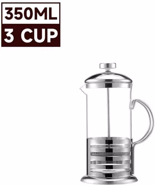 YnysTec Stainless Steel French Press Coffee Maker, Silver, 350 ml