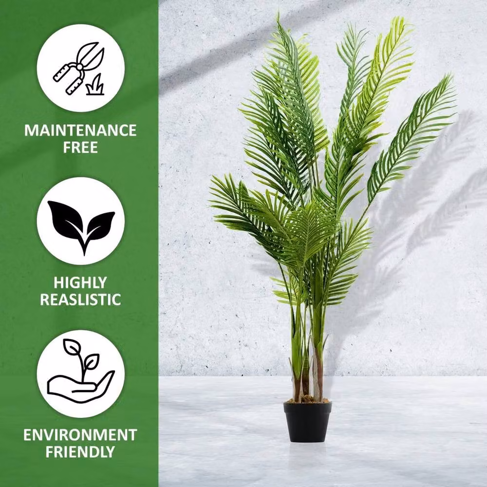VOGREX Large Realistic Artificial Green Palm Tree for Home or Office Decor, Height: 150 cm – 3