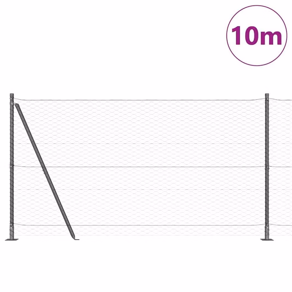 Berkfield Home Grey Steel Hexagon Fence, W/H: 2 x 1.2 m – 2