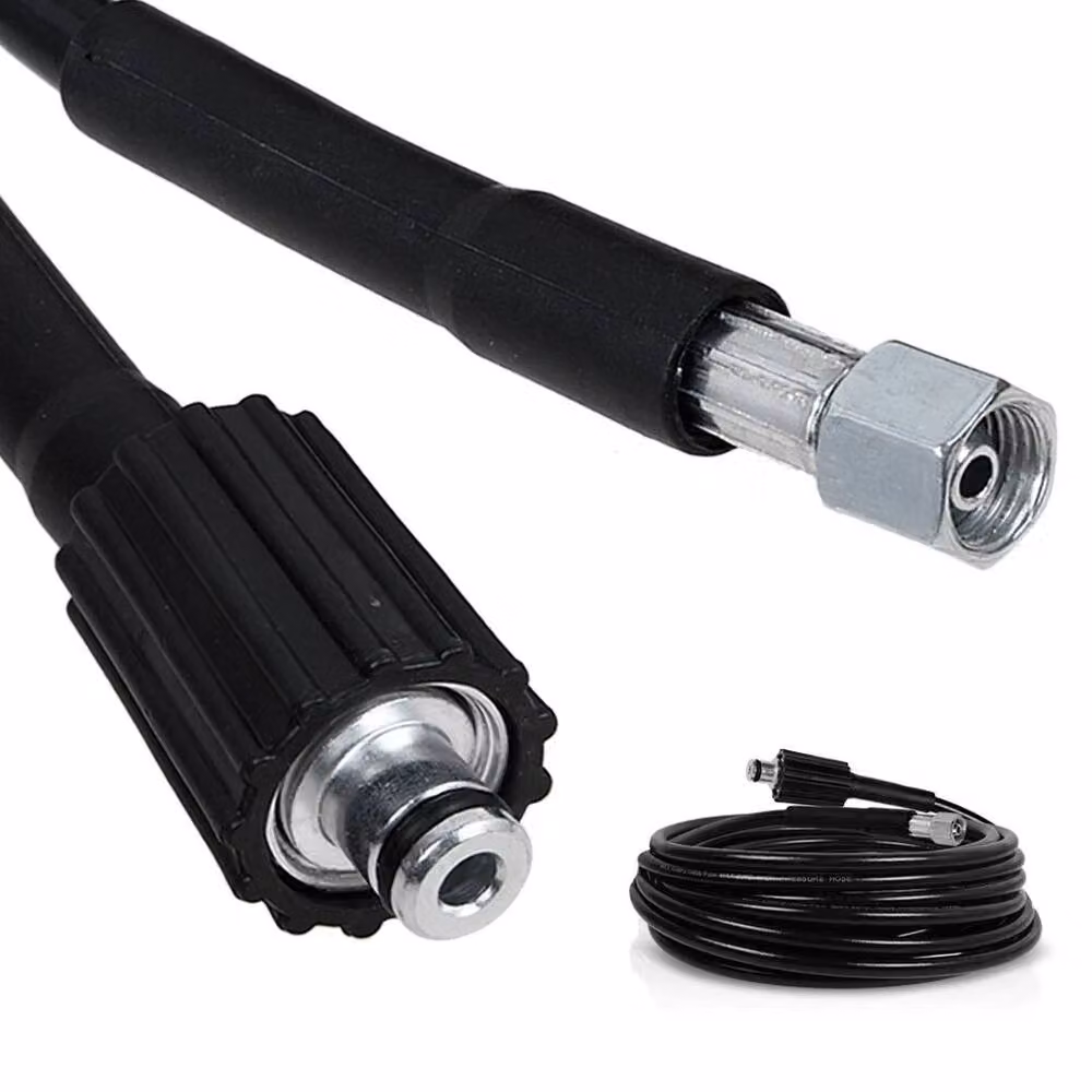 NESTLUNE Black High Pressure Washer Hose Pipe and Jet Wash Lance with Steel and Rubber Construction, 15m – 2