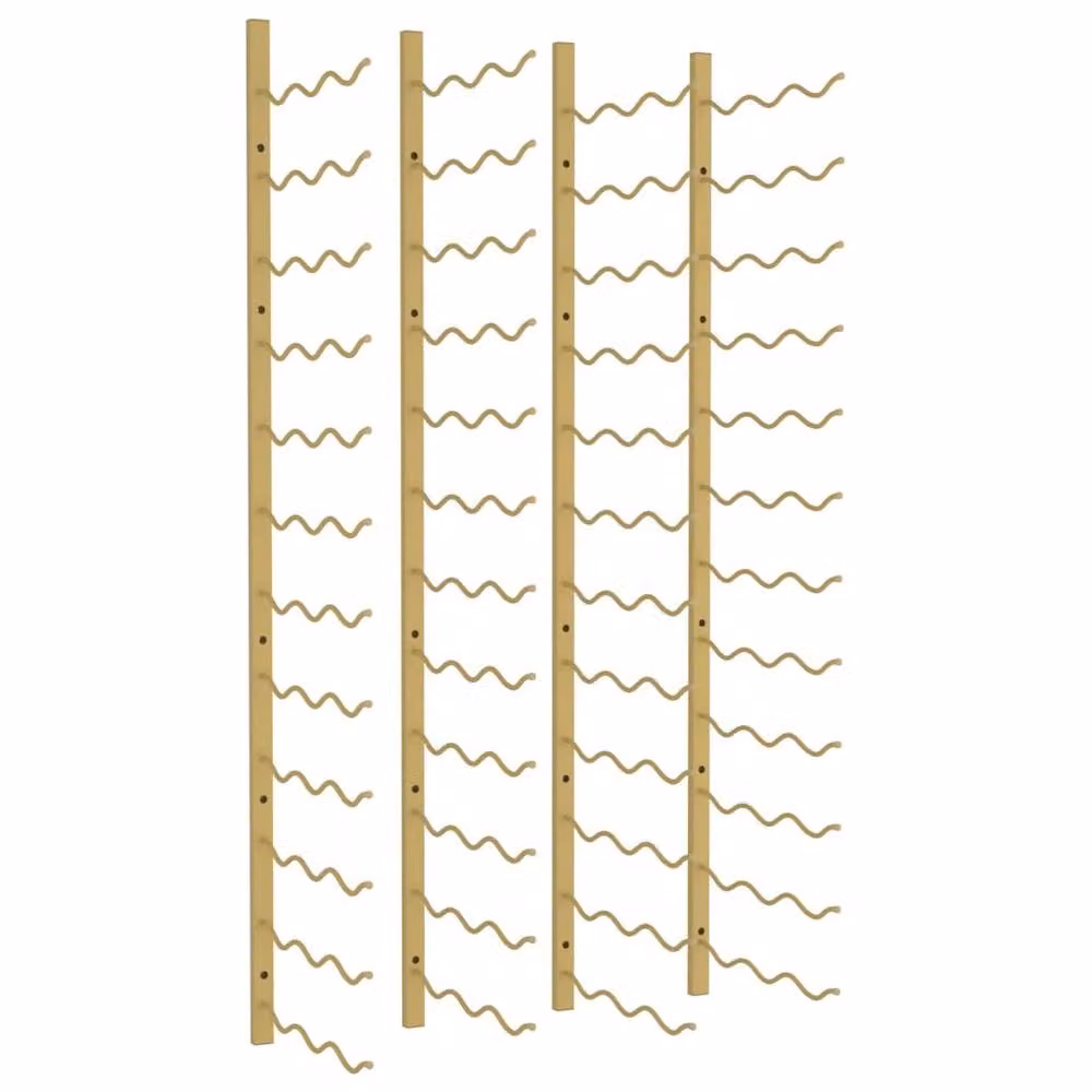 Berkfield Home Wall Mounted Gold Metal Wine Rack for 36 Bottles, Set of 2 – 3
