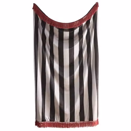 Ulster Weavers Striped Christmas Throw in Black with Fringes, W: 130 cm, D: 180 cm – 1