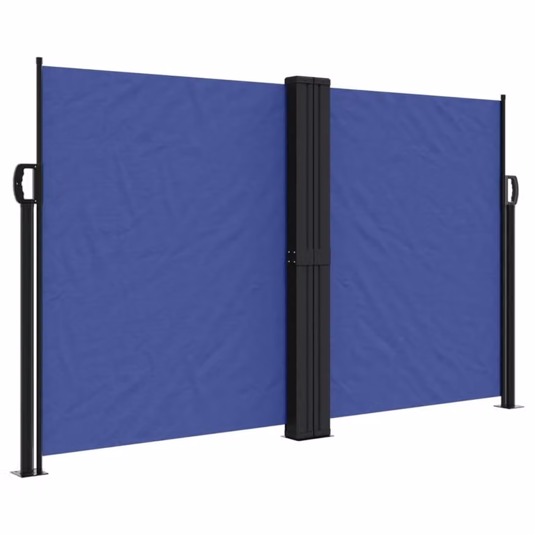 Berkfield Home Retractable Side Awning in Blue, W/H: 1200 x 140 cm