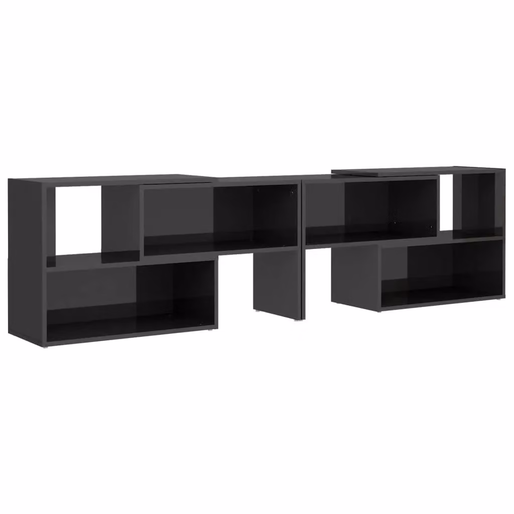 Berkfield Home High Gloss Grey Modern TV Cabinet, W: 149 cm, D: 30 cm, H: 52 cm – 2