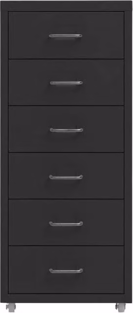 Berkfield Home Mobile Metal File Cabinet in Black, W/D/H: 28 x 41 x 69 cm – 1
