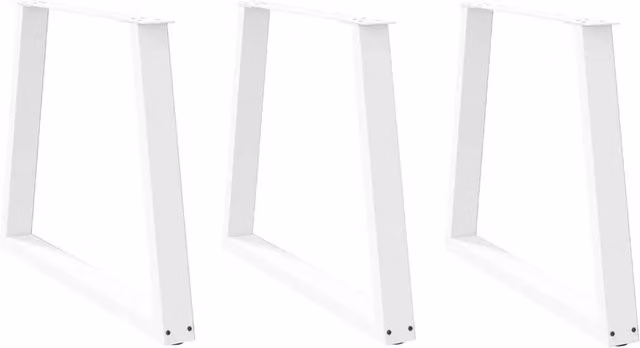 Berkfield Home V-Shape Dining Table Legs, 3 Piece Set, White Steel, H: 72-73.3 cm x W: 80 cm