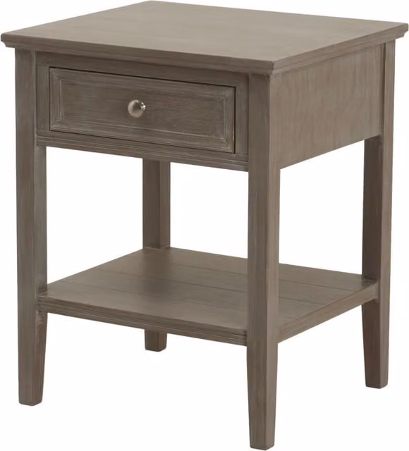 KDMK Serene One Drawer Side Table in Brown Oak Wood