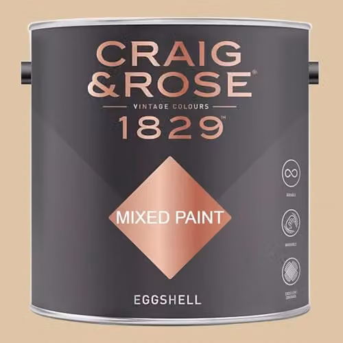 Craig & Rose 1829 Paint Stop Eggshell Paint in Deep Sung Cream, 2.5 l