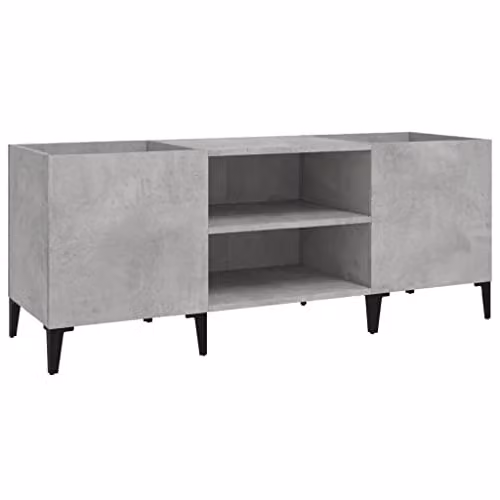 vidaXL Industrial Record Cabinet in Concrete Grey, W/D/H: 121 x 38 x 48 cm