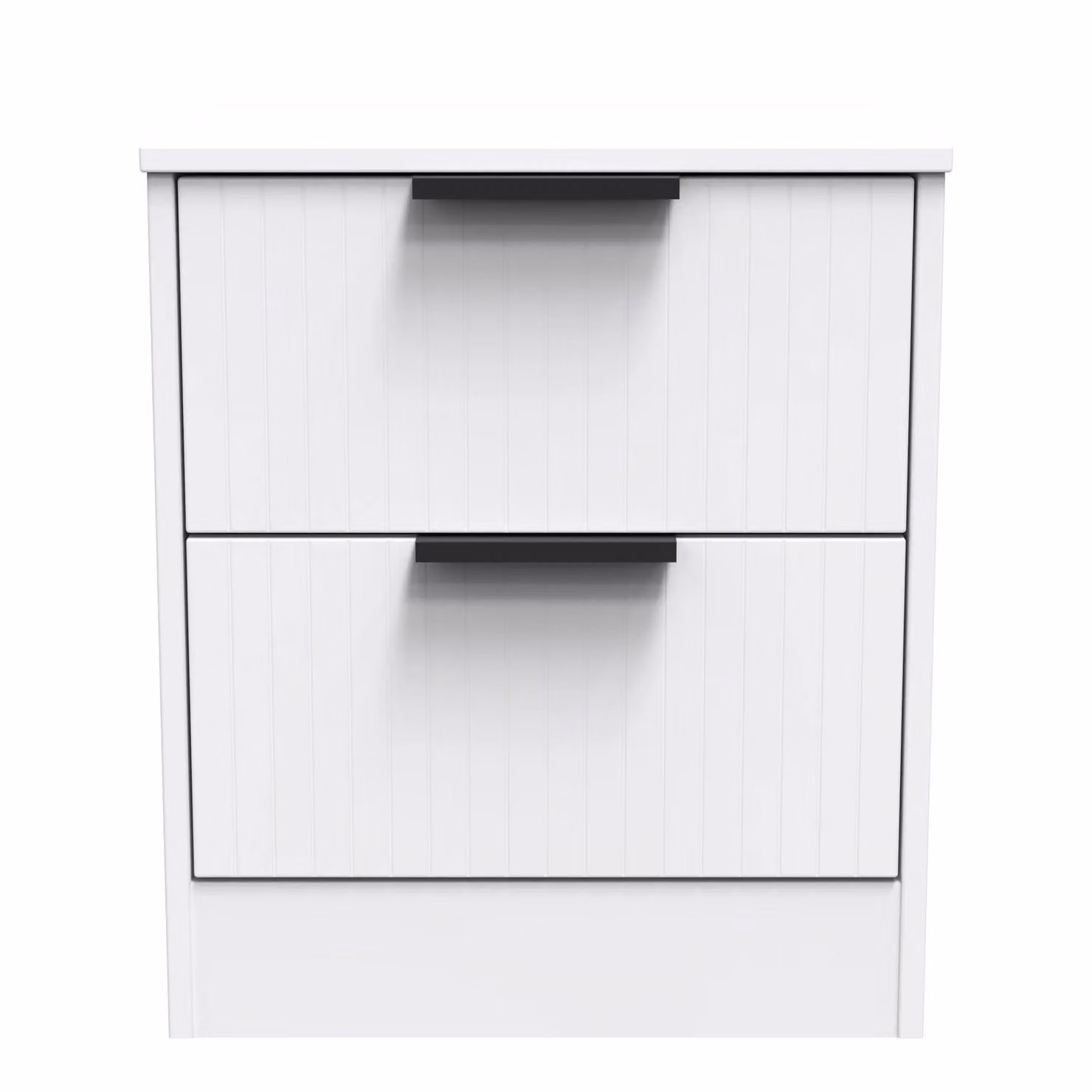 Ready Assembled 2 U Denver 2 Drawer Bedside Cabinet in White – 2