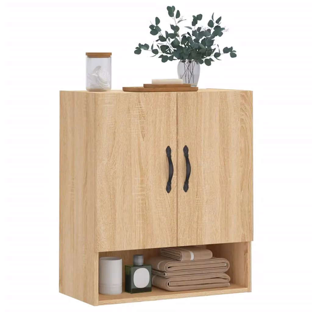 Berkfield Home Sonoma Oak Wall Cabinet in Brown, W/D/H: 60 x 31 x 70 cm – 2