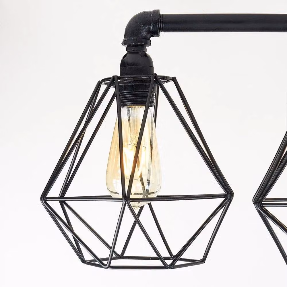 ValueLights Luiggi Black Metal Industrial Ceiling Bar Light – 2