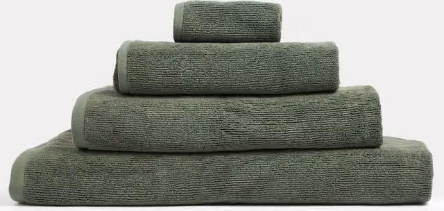 M&S Ultra Dry Fluffy Pure Cotton Towel in Forest Green