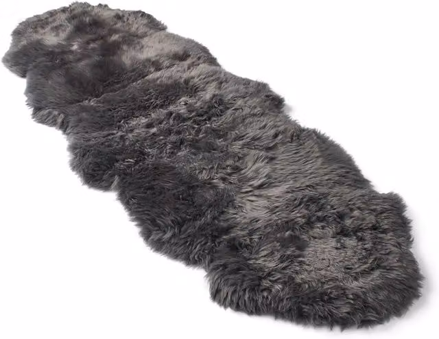 Infinity Leather Dark Grey Genuine Sheepskin Wool Rug, W/D: 180 x 60 cm – 1