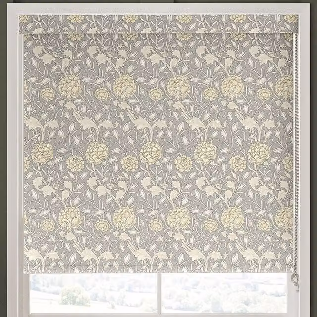 William Morris At Home Wild Tulip Made to Measure Blackout Roller Blind in Limestone Grey