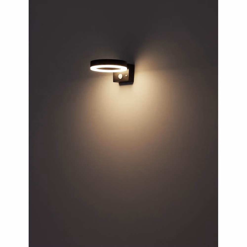 Netlighting Modern Solar Outdoor Wall Lamp in Matt Black with Motion Sensor and 4000K LED IP44 – 4