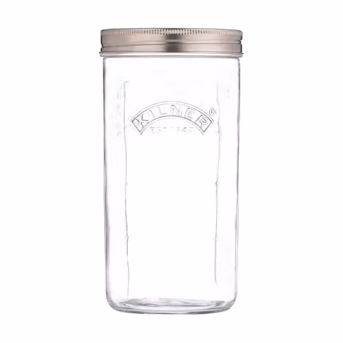 Kilner Fermentation Jar Set with Silicone Valve Lid and Ceramic Weights, 1 l, Transparent