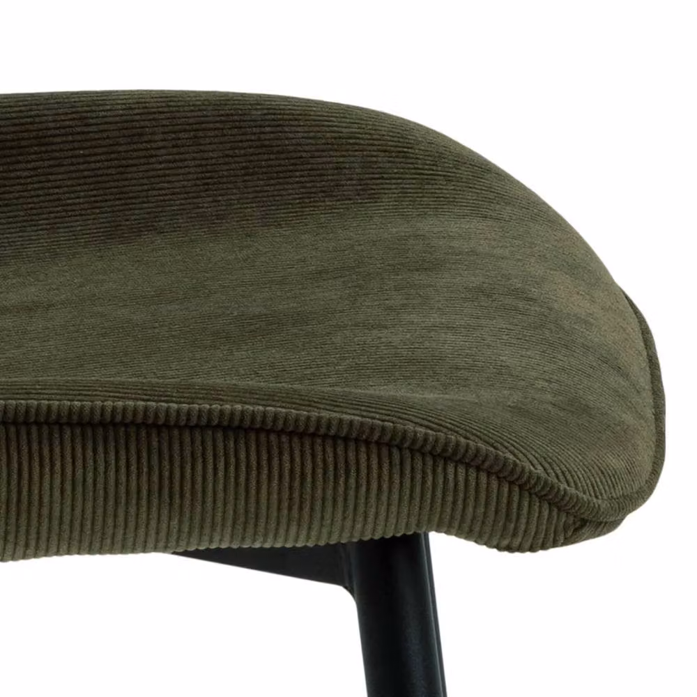 Wyld Haus Set of 4 Larkwood Corduroy Dining Chairs in Green and Black – 6