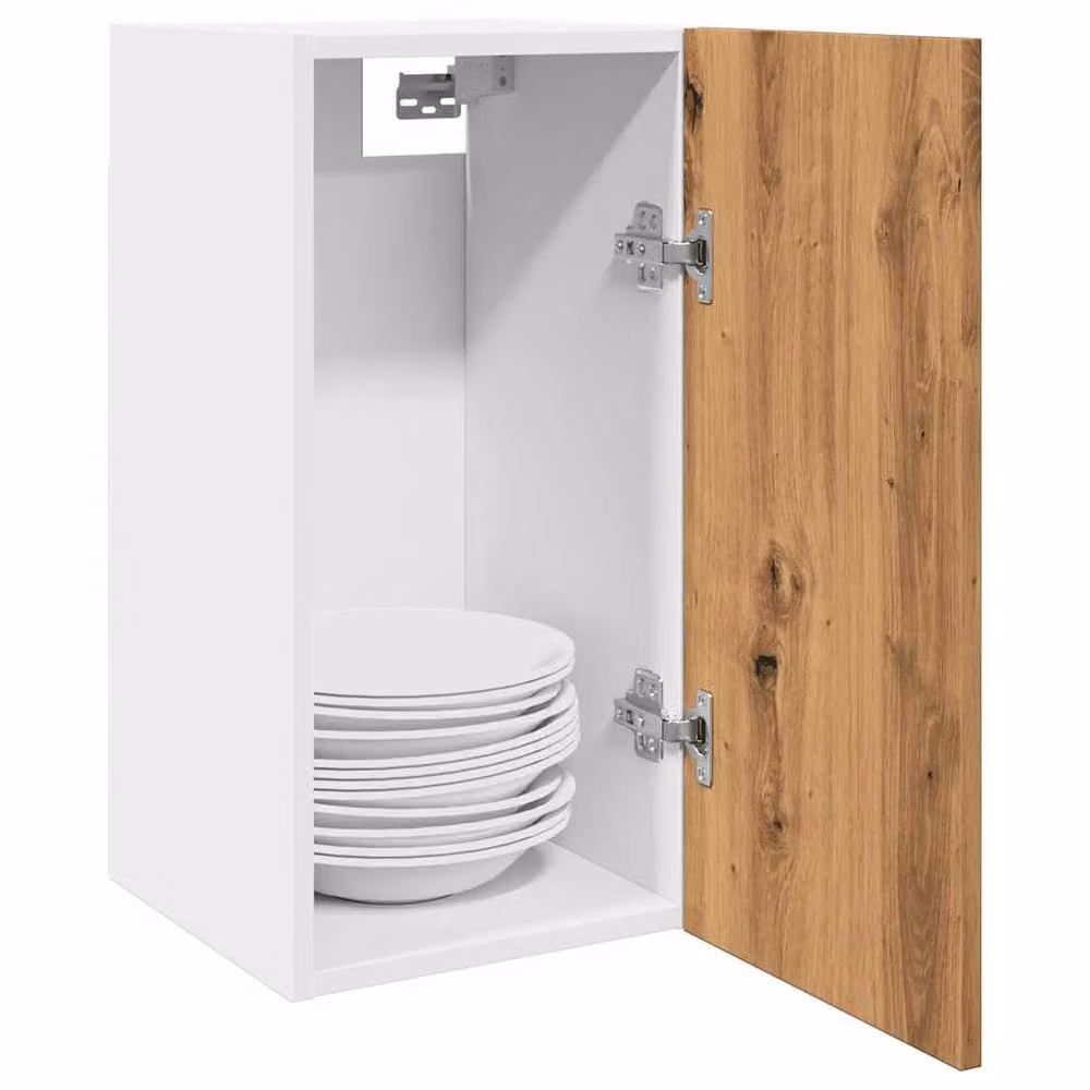 Berkfield Home Lyon Wall Mounted Hanging Cabinet in Artisan Oak Brown, W/D/H: 30 x 31 x 60 cm – 2