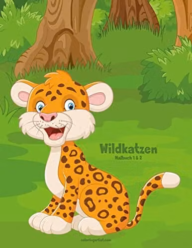 Wildkatzen-Malbuch 1 & 2 Colouring Book by Createspace, Multicolour