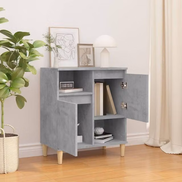 Berkfield Home Sideboard in Concrete Grey, W/D/H: 60 x 35 x 70 cm