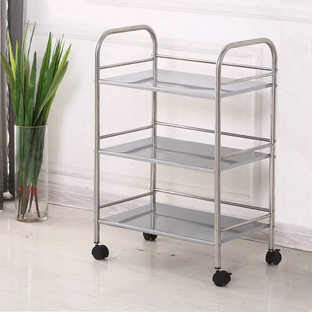 SPETLEK 3 Tier Stainless Steel Freestanding Rack Shelf Stand in Silver, Height: 76 cm – 2