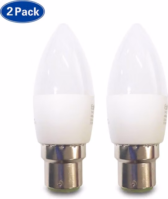 Livingandhome Pack of 5 White 5W LED Candle Light Bulbs B22 4200K Cool White