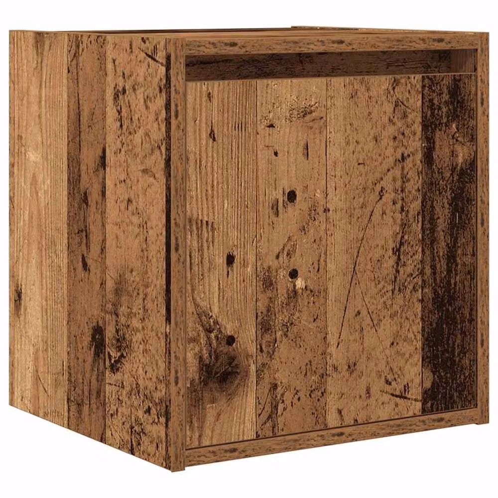 Berkfield Home Wall-Mounted Bedside Cabinet in Brown Old Wood, W/D/H: 38 x 34 x 40 cm – 2