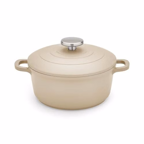 Morphy Richards Cast Aluminium Casserole with Ceramic Non-Stick Coating, 2.3 l, Beige, Oven Safe