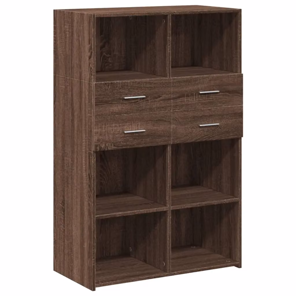 Berkfield Home Modern Highboard in Brown Oak, W: 80 cm, D: 42.5 cm, H: 124 cm – 2
