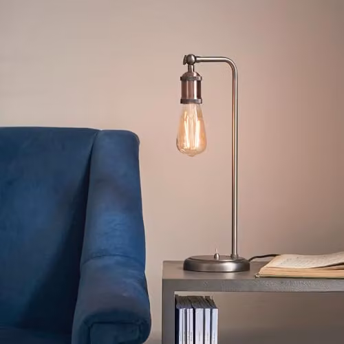 Endon Industrial Style Adjustable Copper and Silver Metal Tabletop Lamp – 3