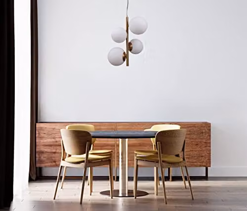 Italux Riga Modern 2 Light Globe Pendant Ceiling Light in Silver or Gold/Brass with White Glass Spheres