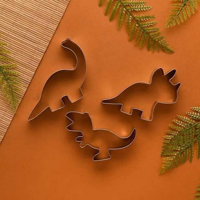 Club Green Multicolour Metal Dinosaur Cookie Cutters, Pack of 3
