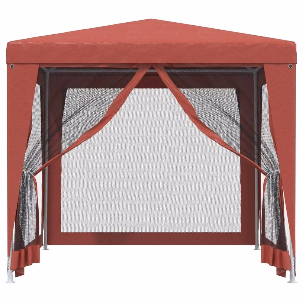 Berkfield Home Party Tent with 4 Mesh Sidewalls, Red, W/D: 2.5 x 2.5 m – 3