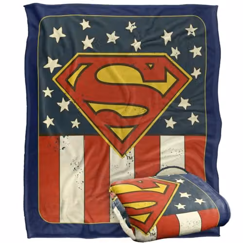 Warner Bros. Superman 10 Cents Logo Silky Touch Super Soft Fleece Throw Blanket, Multicolour, W/D/H: 127.0 x 152.4 x 0 cm – 1