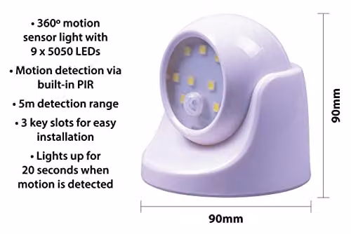 St Helens Home & Garden Altai 9 LED Motion Sensor Garden Light in White – 2