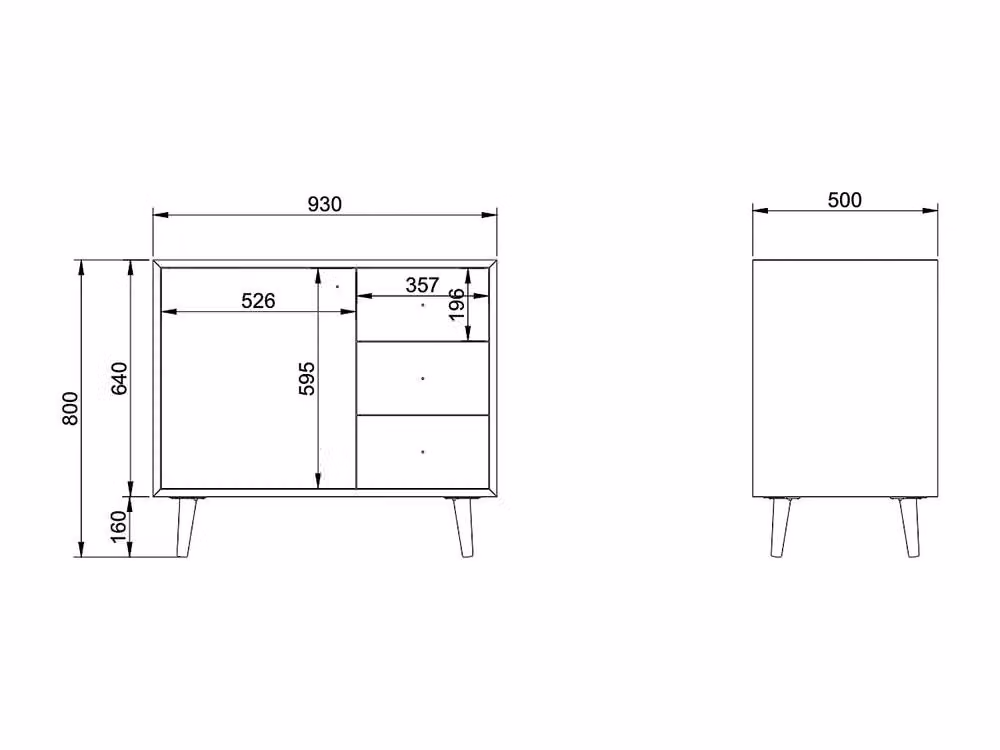 Vente-unique Solid Oak Vanity Unit in Light Natural, W: 93 cm, H: 80 cm – 2