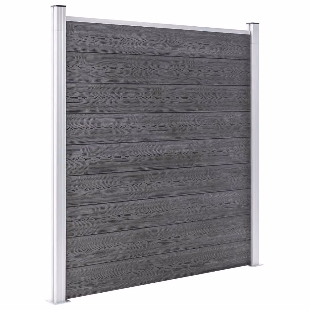 Berkfield Home Durable WPC Garden Fence, Grey, W: 526 cm, H: 186 cm – 3