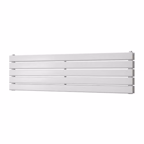 UK Radiators Typhoon Axis White Flat Tube Horizontal Designer Radiator, W: 120 cm, H: 34 cm – 1