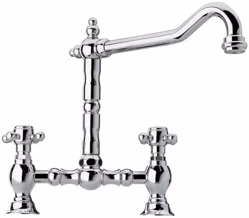 Piralla Baroq Bridge Basin Tap in Chrome with Two Handles – 1