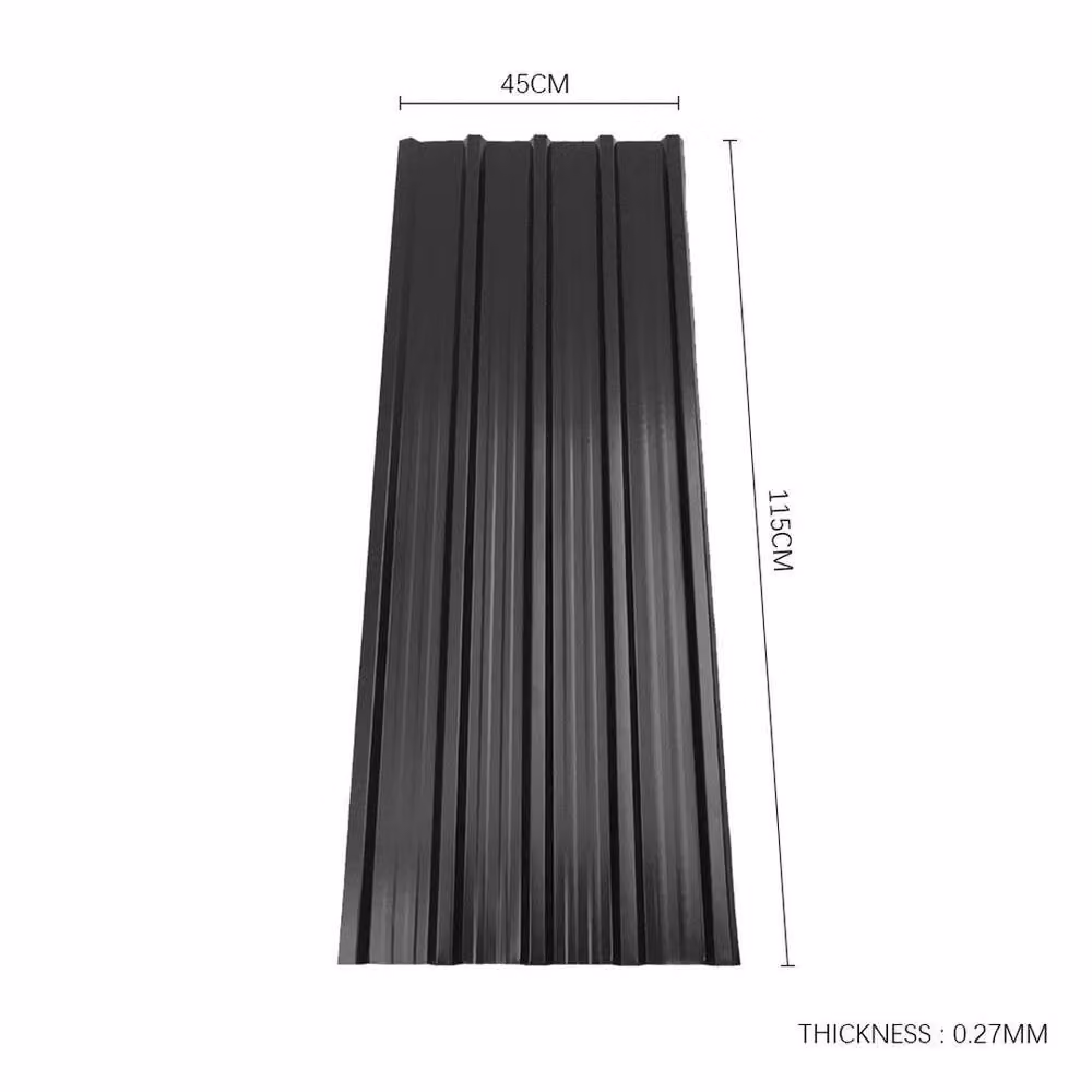 SPETLEK 12-Piece Black Metal Roofing Panels for Garages, Carports and Sheds, W: 100 cm, D: 60 cm – 2