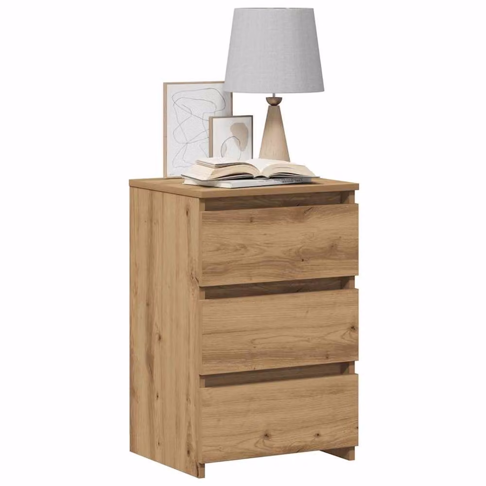 Berkfield Home Artisan Oak Bedside Cabinet in Brown, W/D/H: 40 x 35 x 62.5 cm – 3