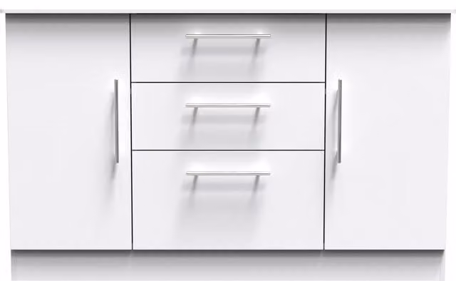 Ready Assembled 2 U Carlton White 2 Door 3 Drawer Modern Sideboard