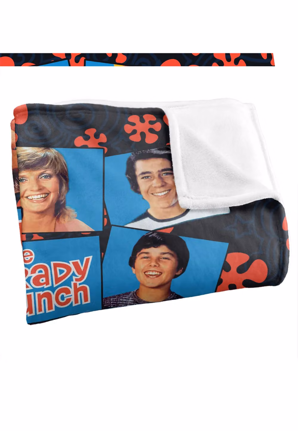 Trevco Brady Bunch Squares Silky Touch Super Soft Fleece Throw Blanket, White, W/D/H: 152 x 127 cm – 3