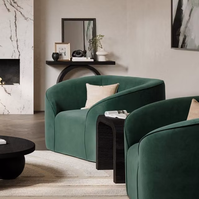 LPD Home Zuma Modern Microfibre Chair in Green