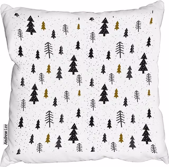 Benjamin Tate Design LTD Winter Graphic Outdoor Comfy Square Cushion in White, W/D/H: 60 x 60 x 60 cm