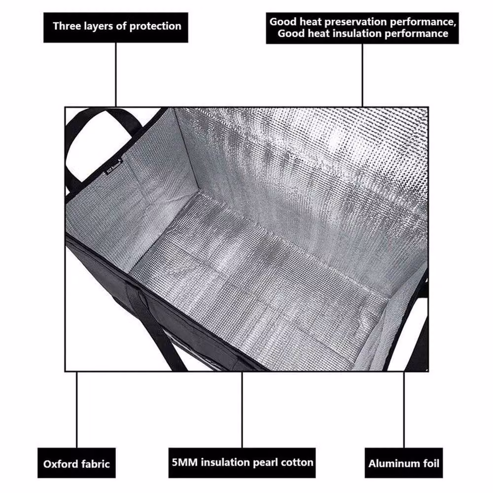 SPETLEK 50L Insulated Food Delivery Thermal Bag in Black, W: 100 cm, D: 60 cm, H: 60 cm – 4